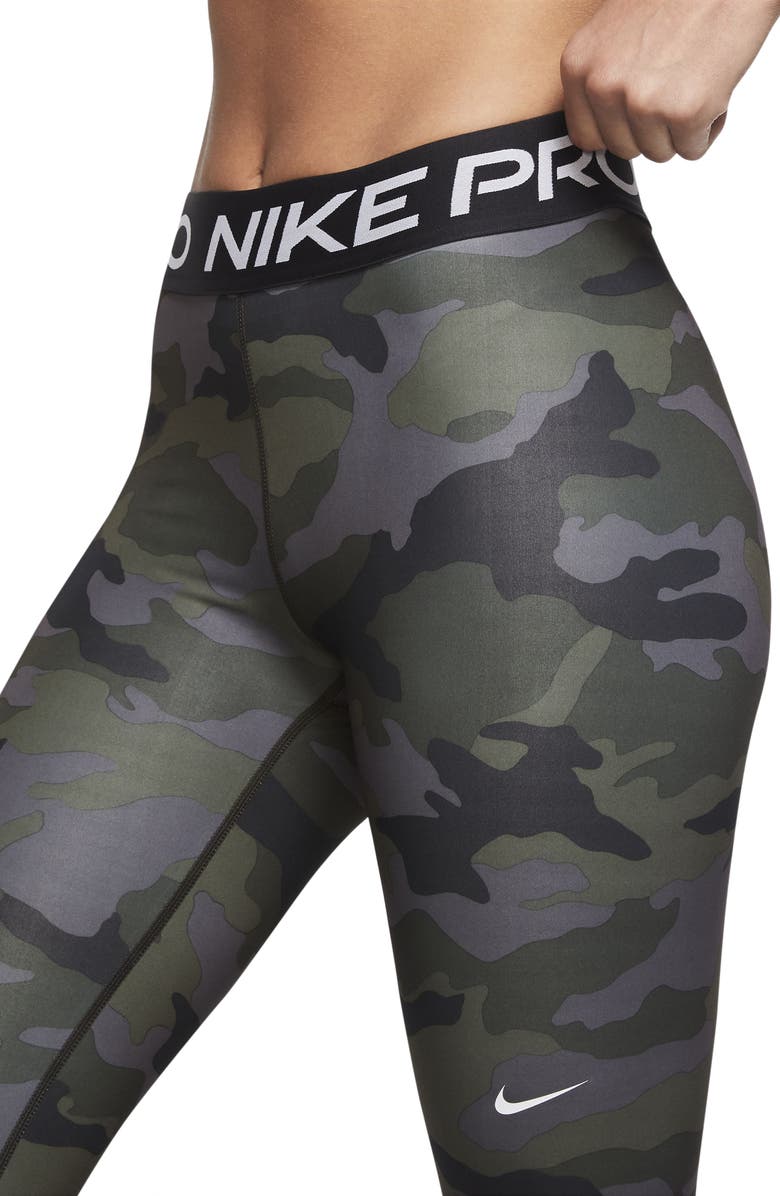 Nike Pro Camo Dri-FIT Crop Tights, Alternate, color, 