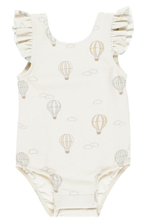 Quincy Mae Ruffle Scoop Back One-piece Swimsuit In Ivory