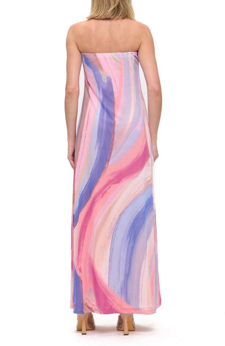 O.L. Printed Strapless Maxi Dress, Alternate, color, Pink Multi