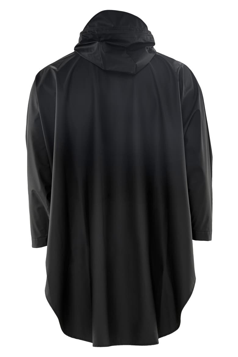 Waterproof Hooded Rain Poncho, Alternate, color, BLACK