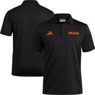 adidas Men's adidas Black Miami Hurricanes Ultimate 365 Ottoman Polo Shirt