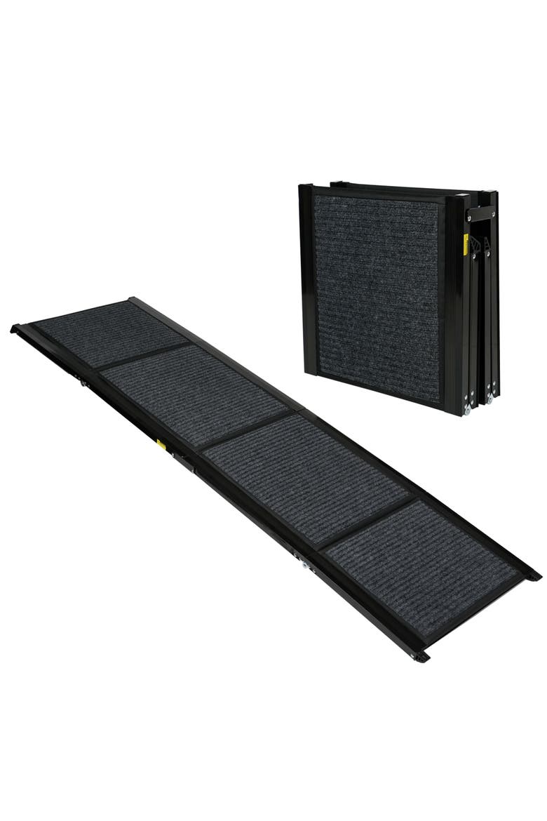 63 x 17 in Foldable Non-Slip Felt Dog Ramp, Main, color, Black