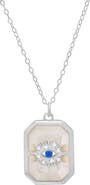 Queen Jewels Cubic Zirconia & Mother-of-Pearl Evil Eye Pendant Necklace