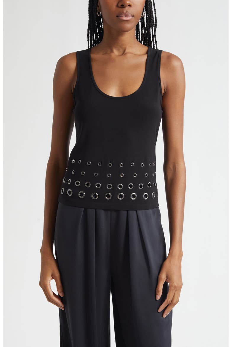 Eline Grommet Accent Tank, Main, color, BLACK