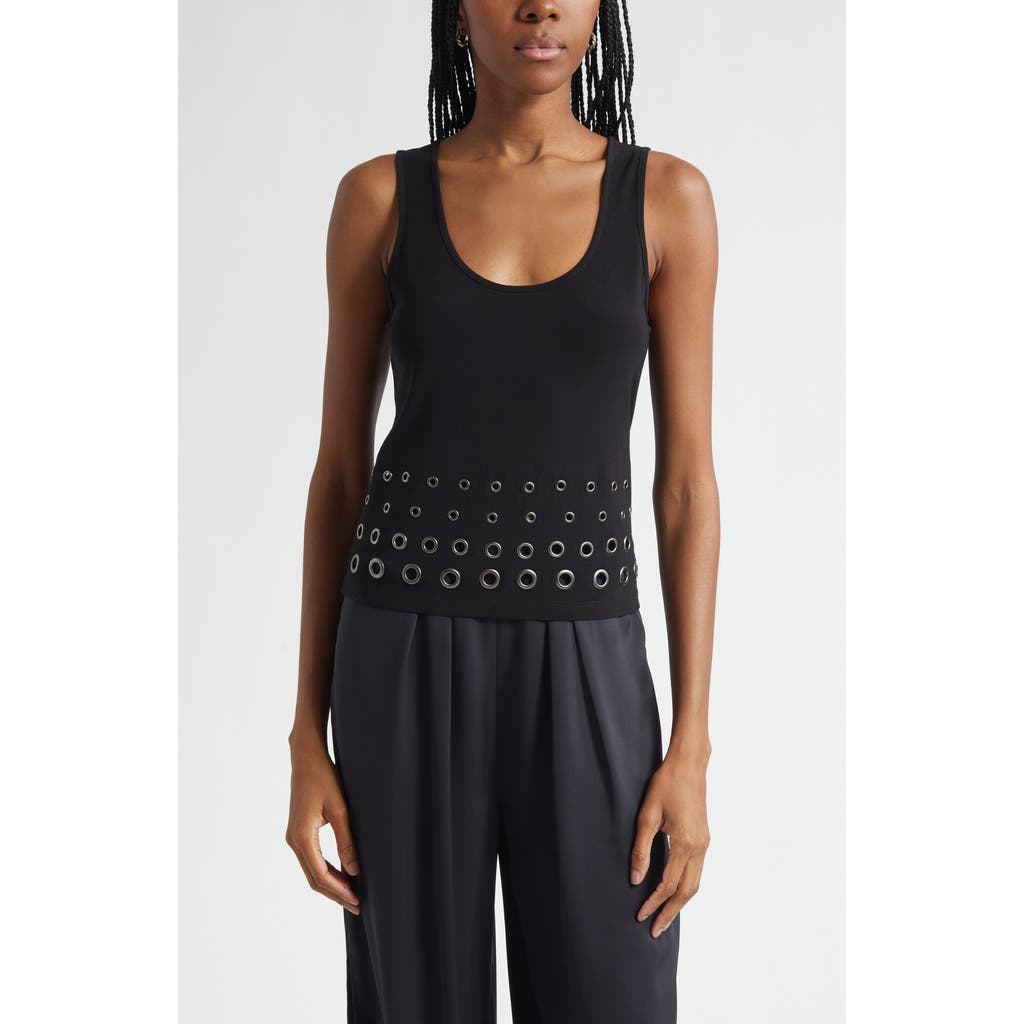 Ramy Brook Eline Grommet Accent Tank In Black