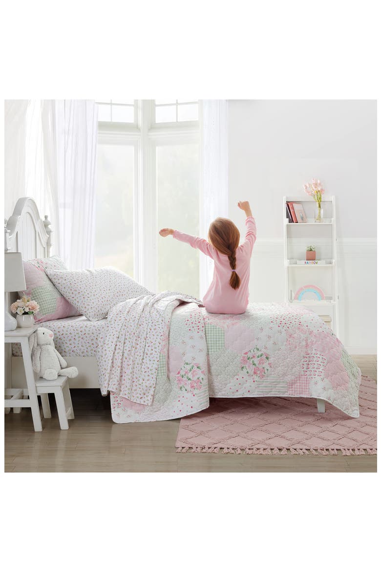 Mae Floral Print Sheet Set, Alternate, color, PASTEL PINK