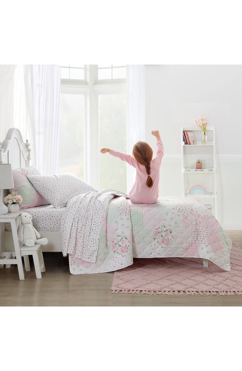 Laura Ashley Mae Floral Print Sheet Set, Alternate, color, Pastel Pink