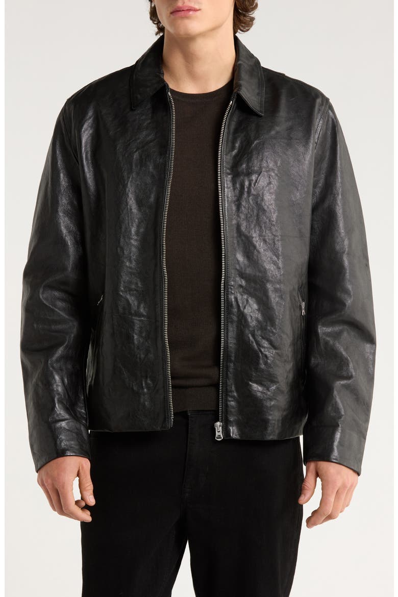 Melrose Leather Jacket, Main, color, BLACK