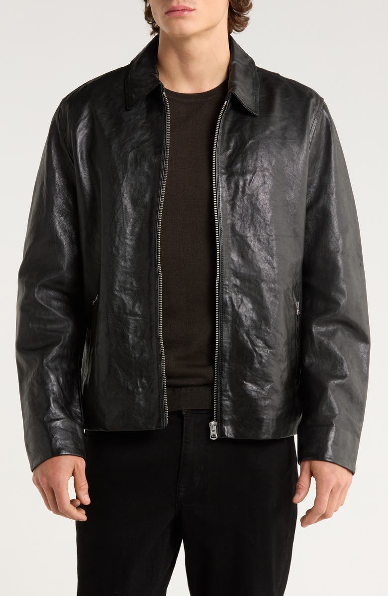 rag & bone Melrose Leather Jacket, Main, color, Black