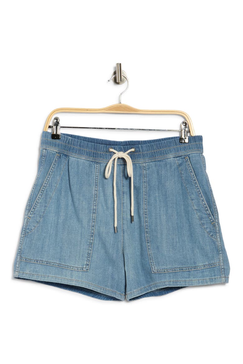 Drawstring Denim Shorts, Alternate, color, LIGHT WASH