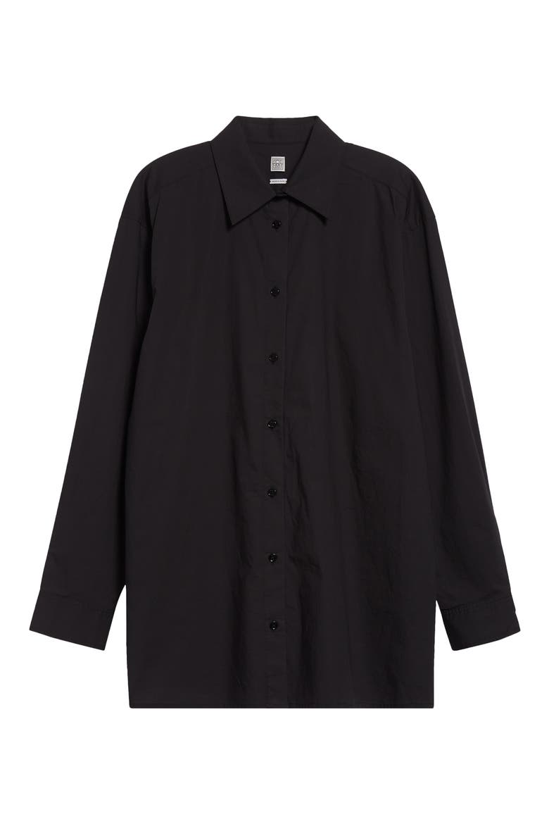 Classic Tumbled Cotton Button-Up Shirt, Alternate, color, WASHED BLACK