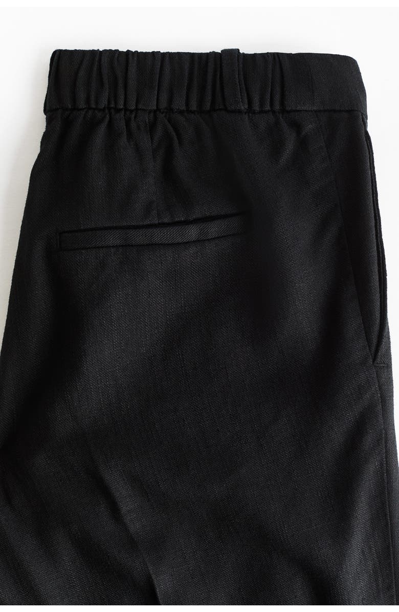 H&M Mama Linen-blend Tailored Trousers, Alternate, color, Black