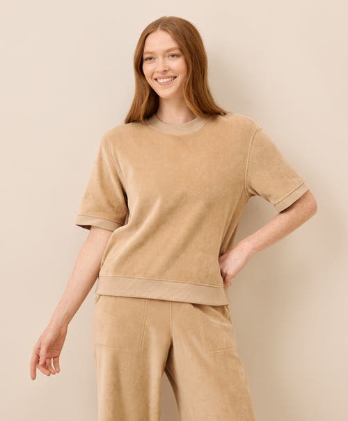 Pact Organic Cotton Pure Velour Sweatshirt Tee In Brown