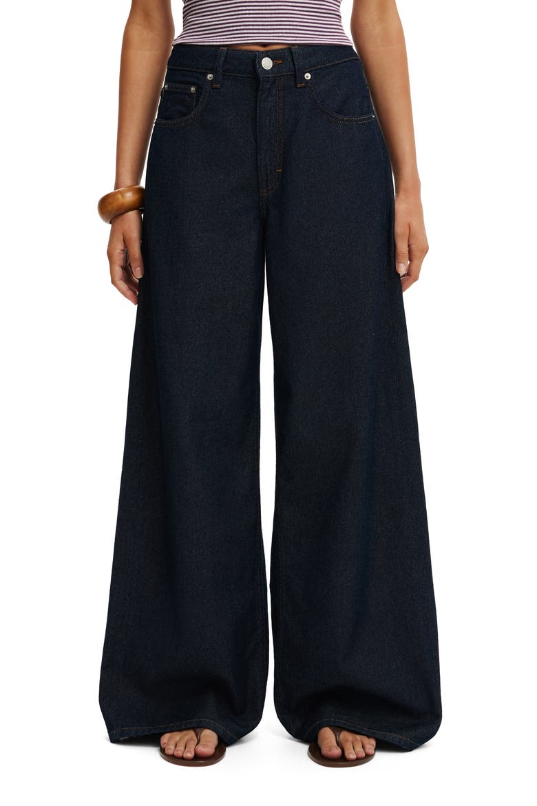 High Waist Wide Leg Jeans, Main, color, ARIES BLUE