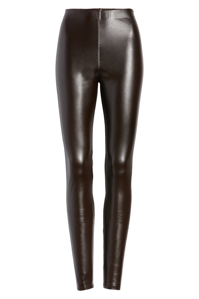 Faux Leather High Waist Leggings, Alternate, color, ESPRESSO