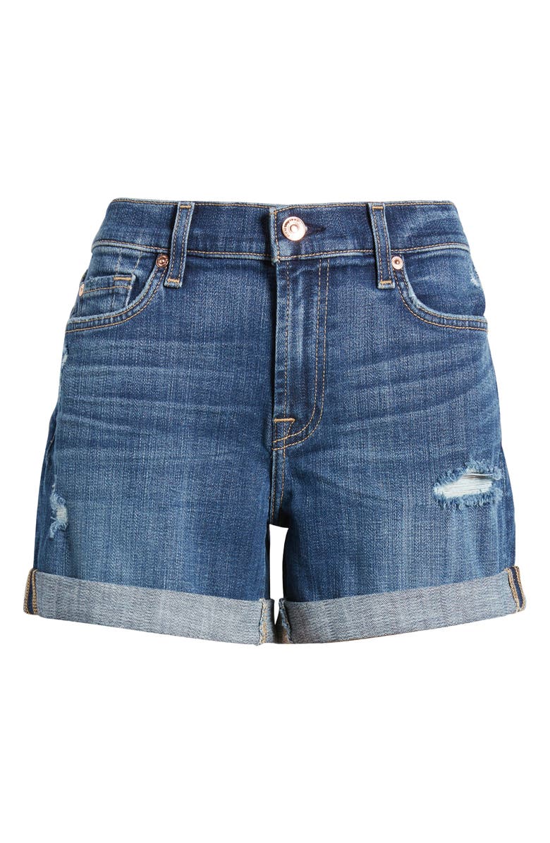 7 For All Mankind Roll Cuff Denim Shorts, Alternate, color, 