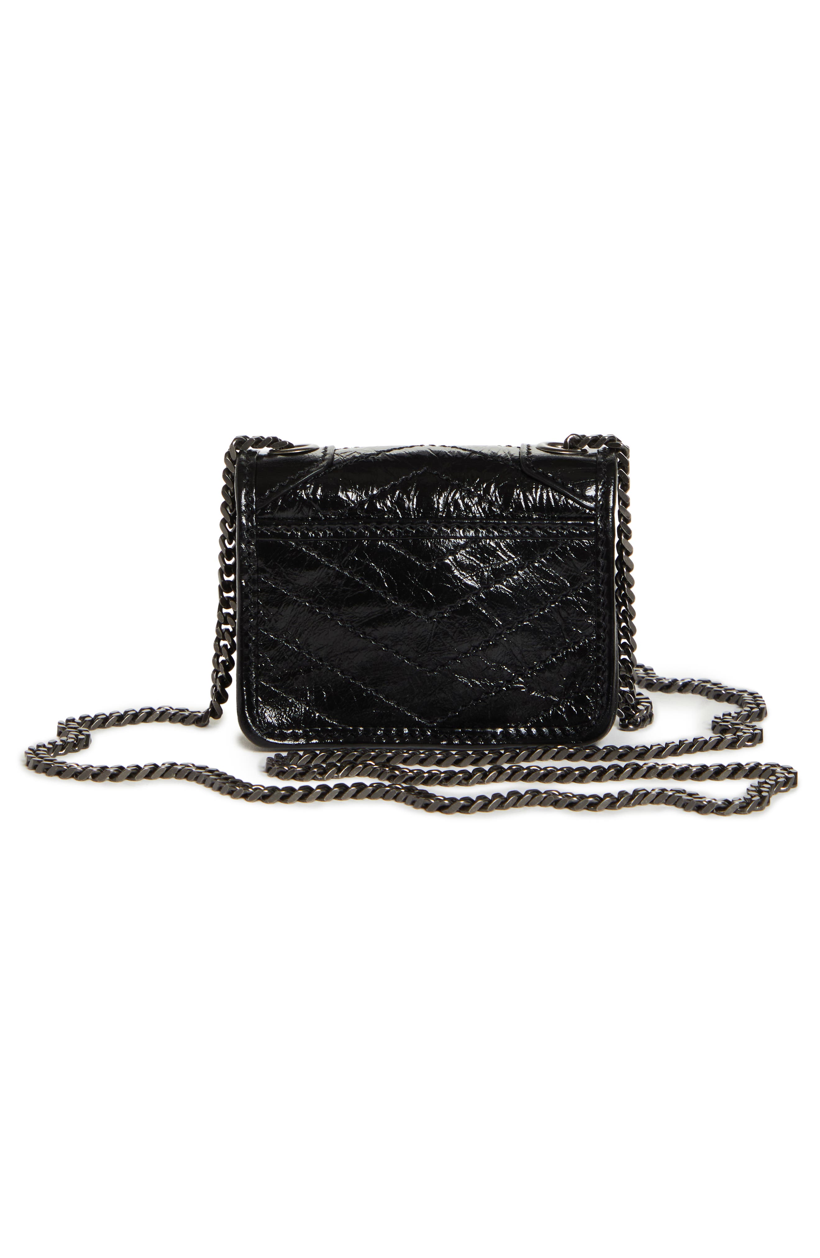 Saint Laurent Micro Niki Leather AirPods Crossbody Case, Alternate, color, 