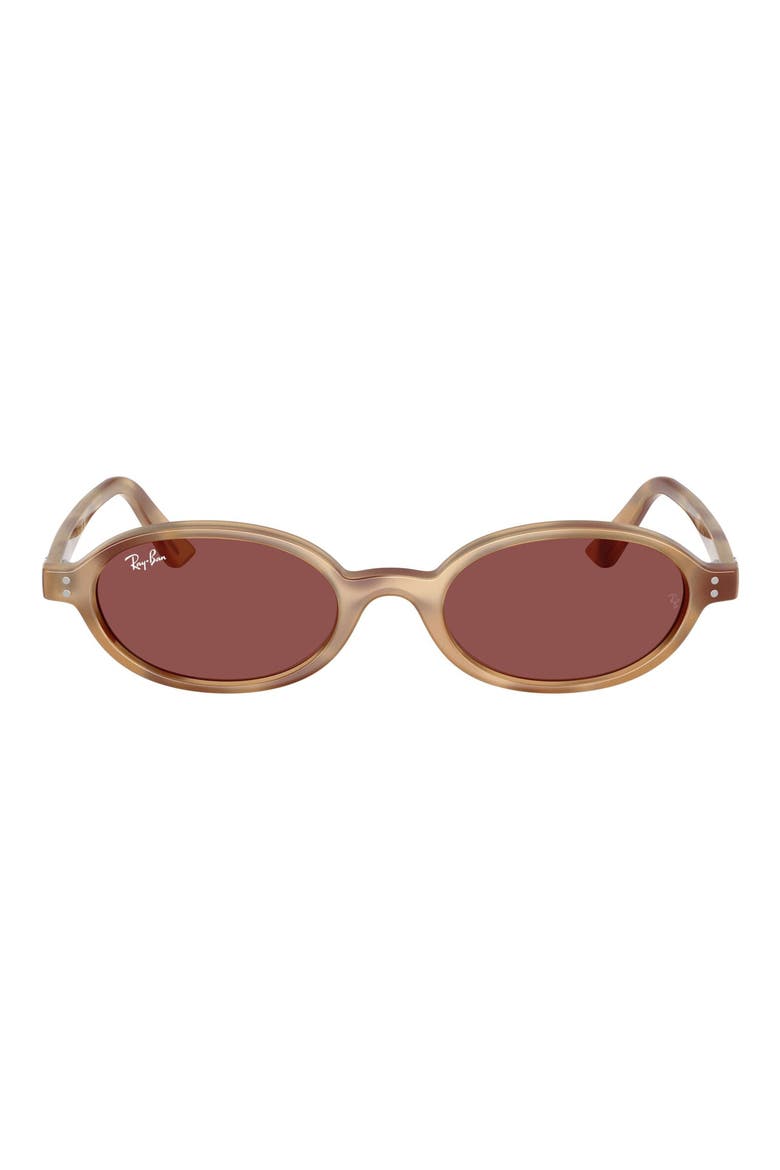 51mm Oval Sunglasses, Main, color, CREAM HAVANA / DARK VIOLET