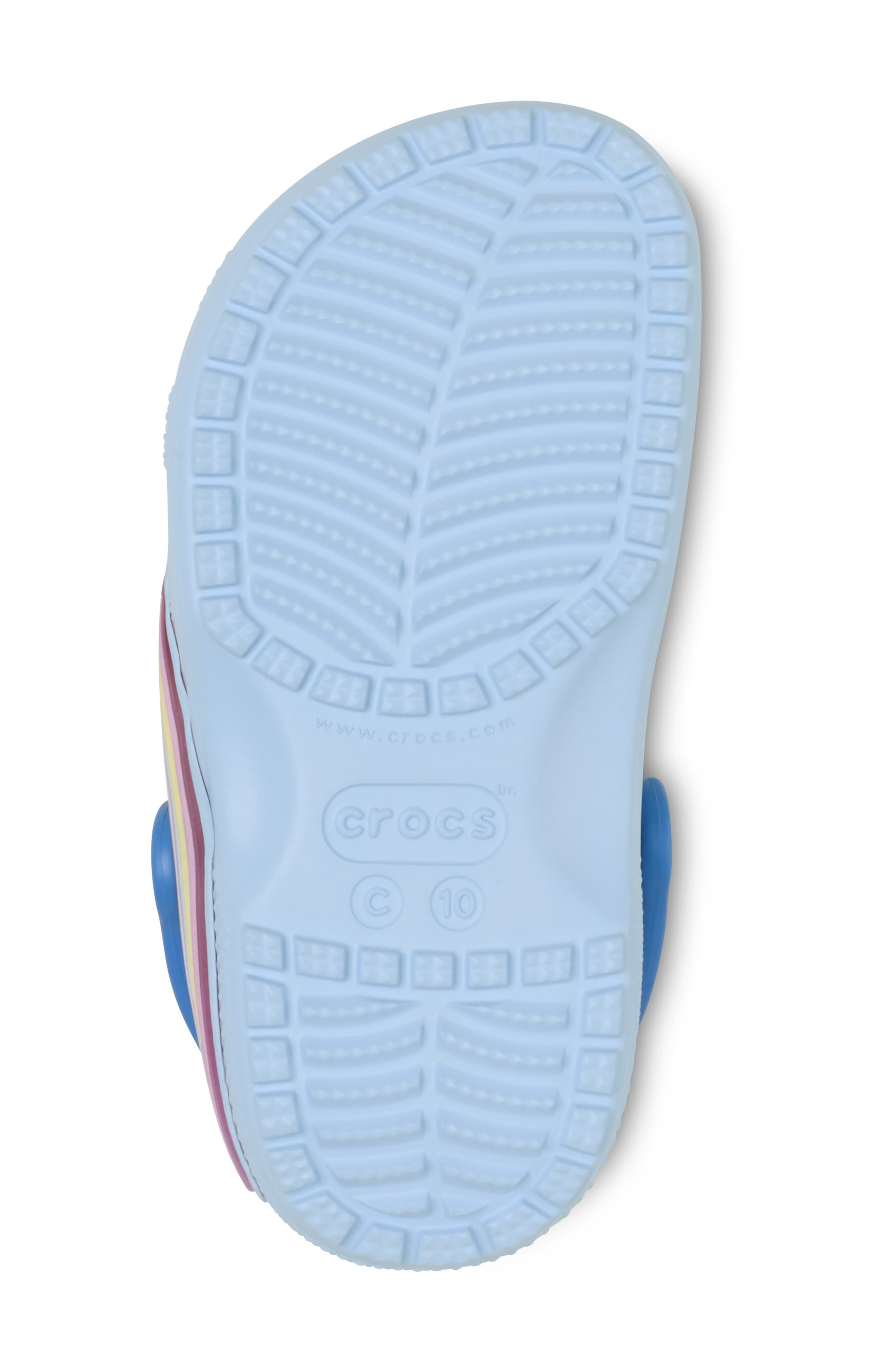 CROCS Kids' Stars Light-Up Classic Clog, Alternate, color, Blue Frost