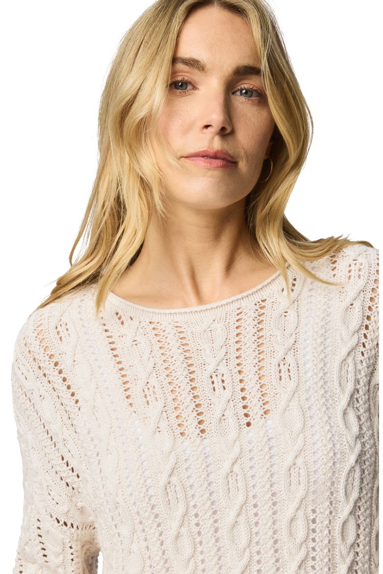 Brennan Cable Knit Cotton Sweater, Alternate, color, MOONSTONE GREY