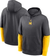 Jordan Brand Men's Jordan Brand Anthracite/Maize Michigan Wolverines 2024 Sideline Club Pullover Hoodie