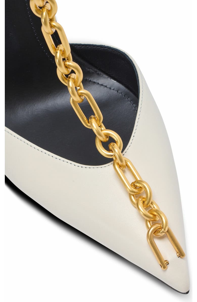 Balmain Sync leather stilettos with pointed toe, Alternate, color, Beige