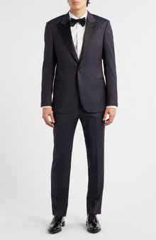 Dark Purple Peak Lapel Virgin Wool Tuxedo
