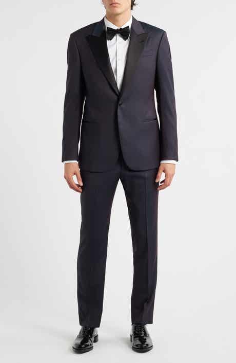 Dark Purple Peak Lapel Virgin Wool Tuxedo