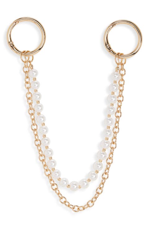 Faux Pearl Chain Swag Bag Charm