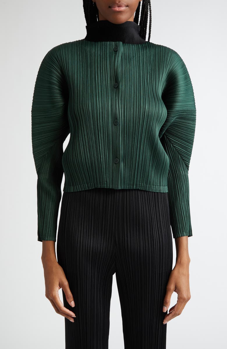 Pleats Please Issey Miyake Monthly Colors October Pleated Cardigan, Main, color, 