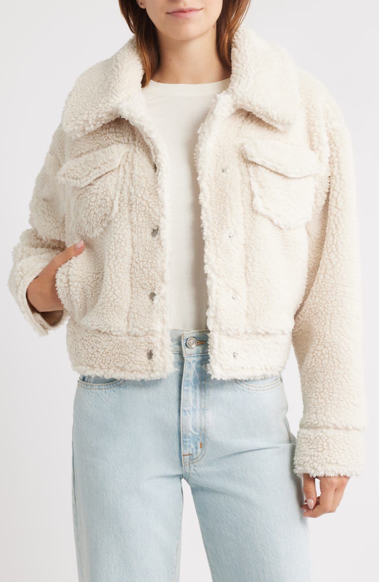 UGG<sup>®</sup> Frankie Faux Shearling Trucker Jacket, Alternate, color, Natural Ii