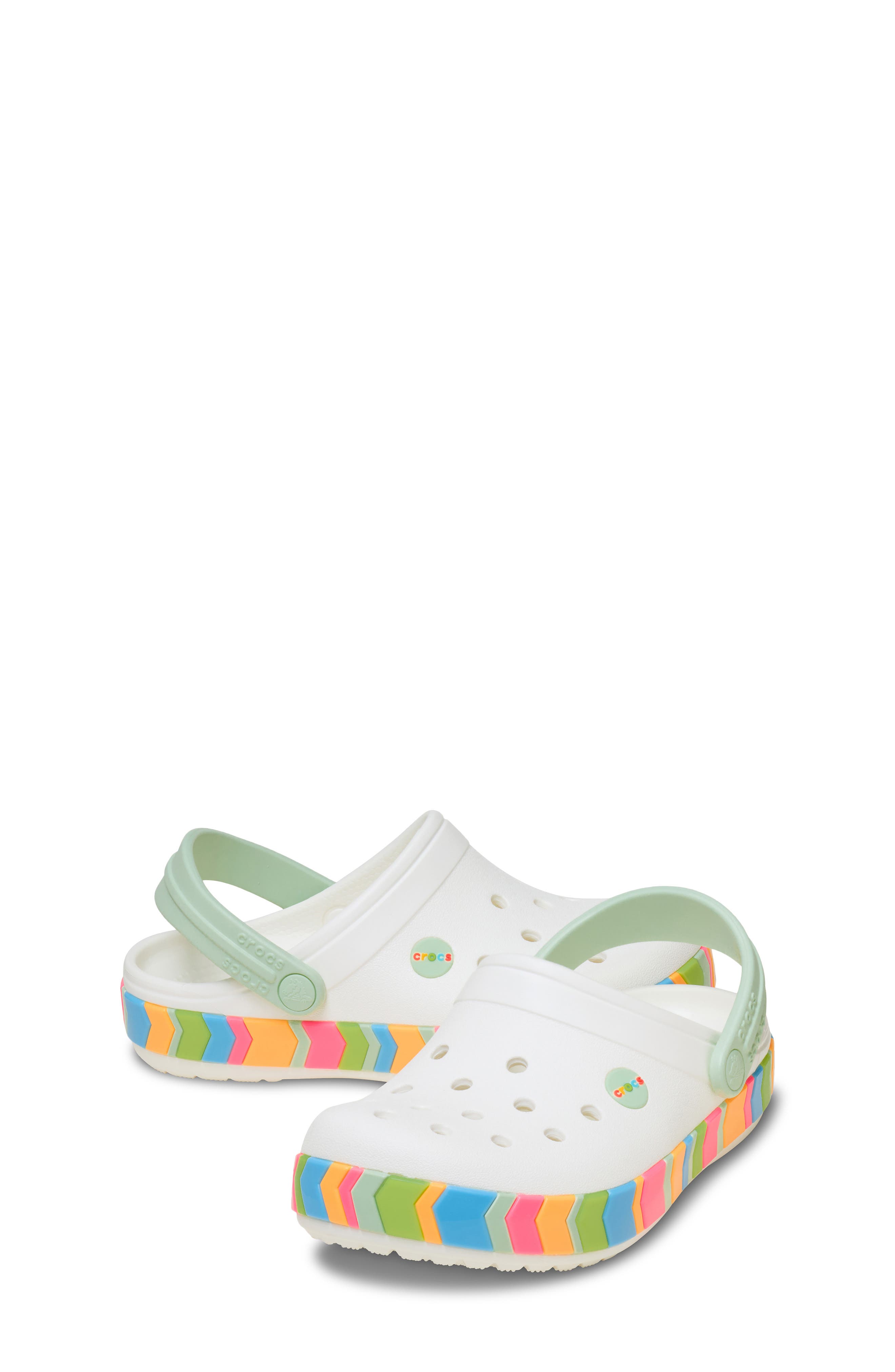 CROCS Kids' Chevron Band Clog, Alternate, color, White/ Multi