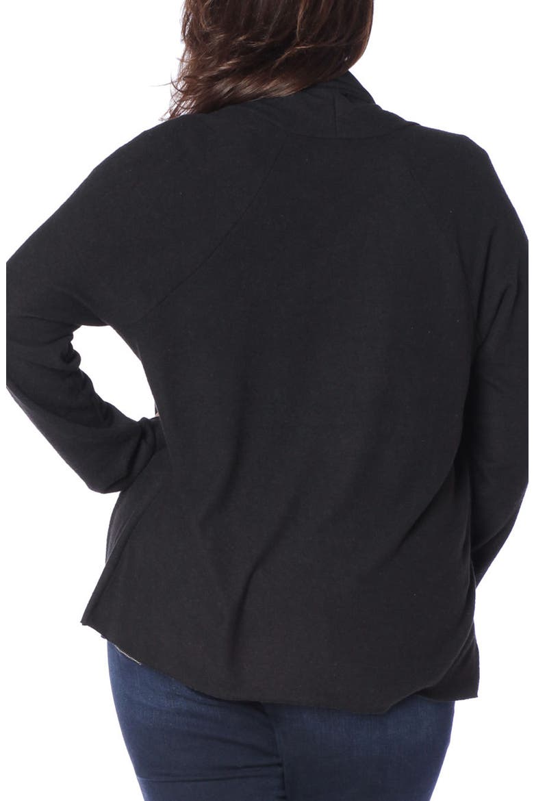 Draped Open Cardigan, Alternate, color, BLACK