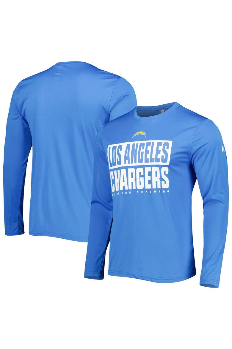 Men's New Era Powder Blue Los Angeles Chargers Combine Authentic Offsides Long Sleeve T-Shirt, Alternate, color, Powder Blue