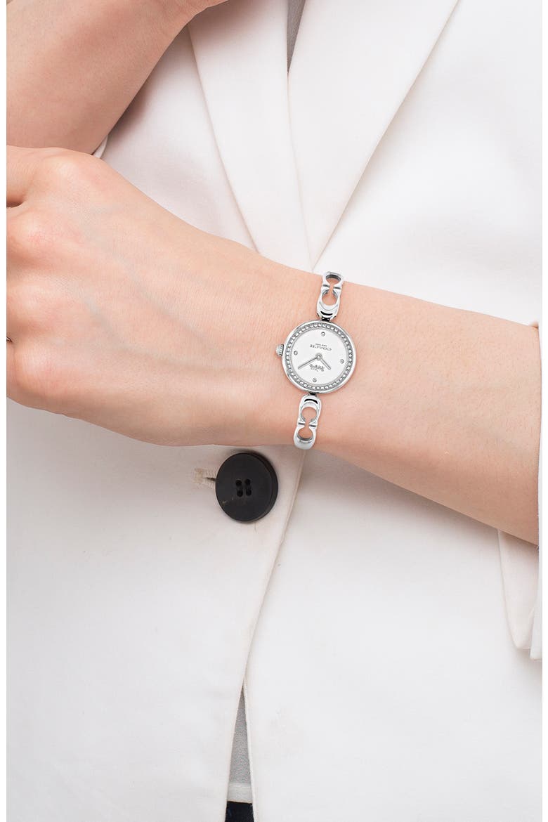 Gracie Crystal Bracelet Watch, 23mm, Alternate, color, WHITE