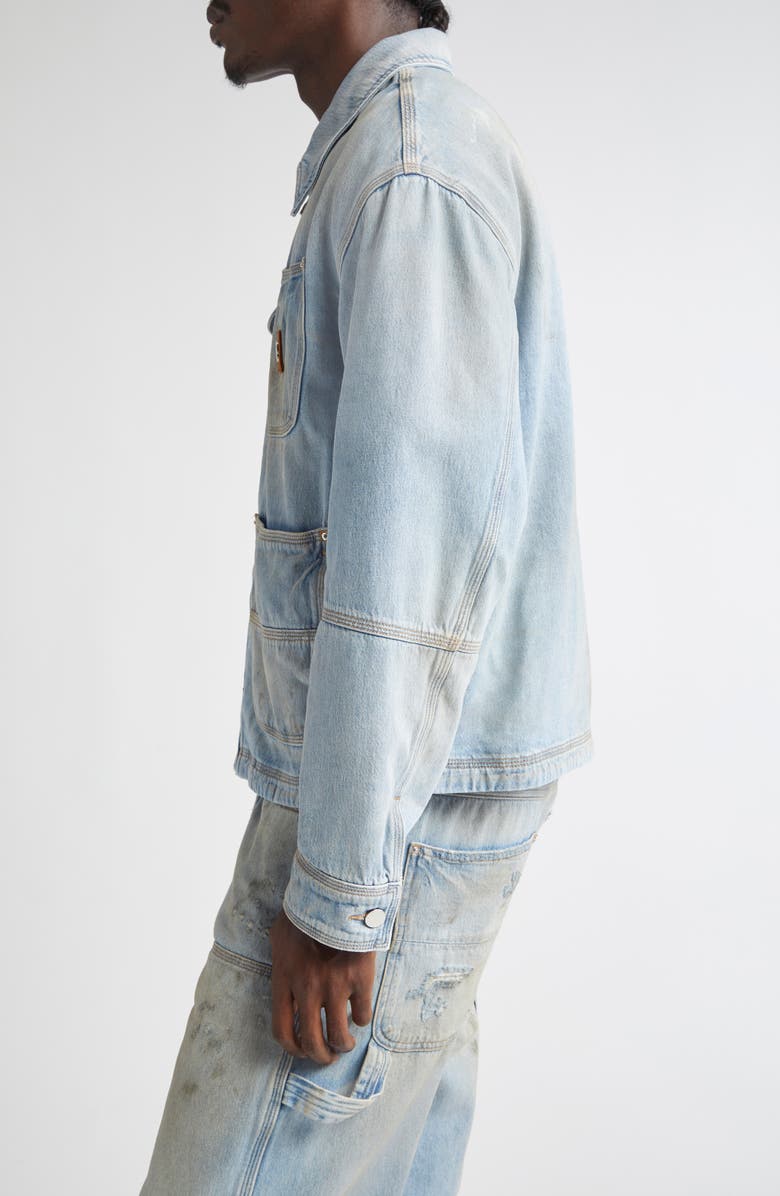 AMIRI Lightweight Denim Work Jacket, Alternate, color, Perfect Antique Indigo