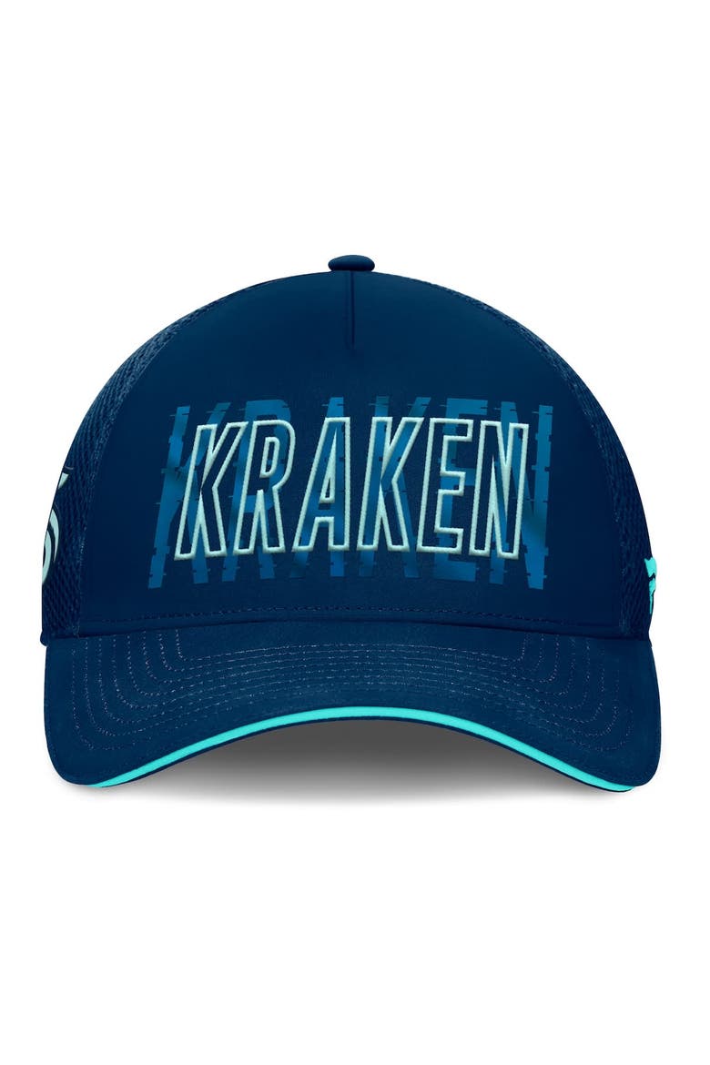 Men's Fanatics Deep Sea Blue Seattle Kraken Fundamental Flex Hat, Alternate, color, Navy