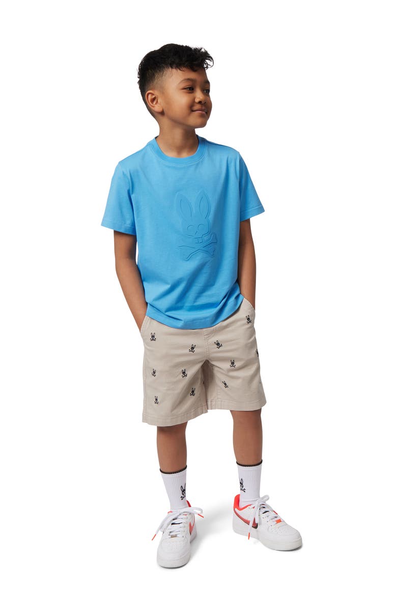 Psycho Bunny Kids' Isles Embroidered Drawstring Shorts, Alternate, color, 