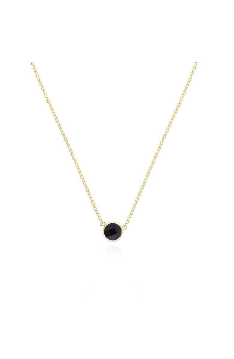 The Lovery Fine Jewelry Onyx Single Bezel Necklace, Main, color, Onyx