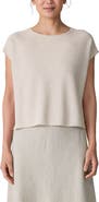 Eileen Fisher Organic Linen & Organic Cotton Cap Sleeve T-Shirt