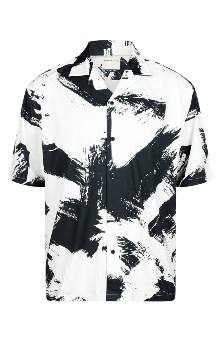Report Collection Abstract Print Camp Shirt, Alternate, color,