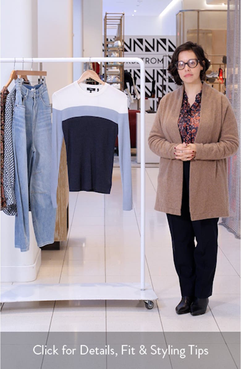 Mirzi Colorblock Silk Rib Crewneck Sweater, sales video thumbnail