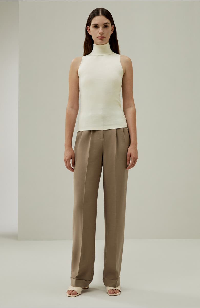 Lilysilk Minimalist Sleeveless Turtleneck Top, Alternate, color, White