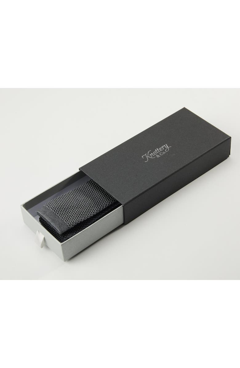 Knottery & Co Classic Knit Silk Tie, Alternate, color, Silver Grey