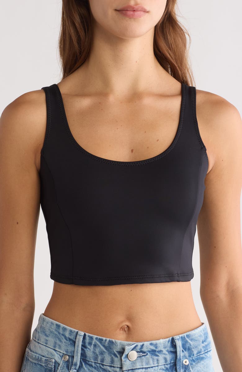 Good American Compression Scuba Knit Bikini Top, Main, color,