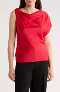 Renee C Asymmetric Satin Top