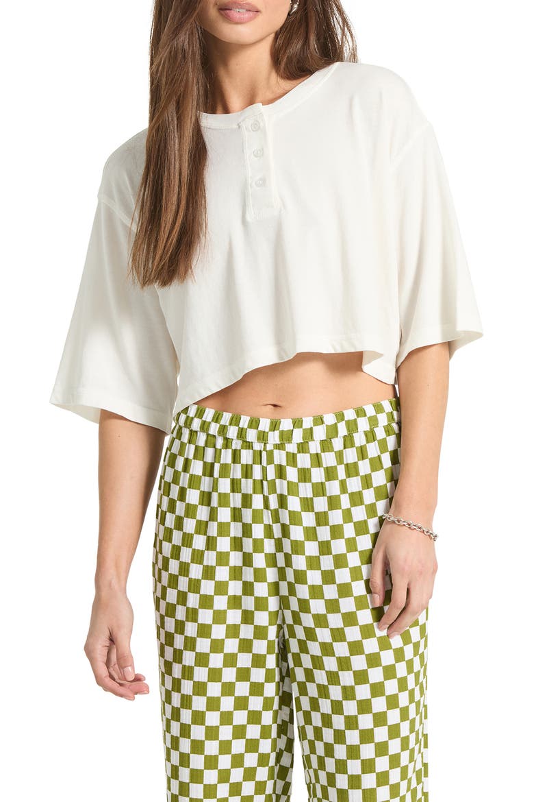 Carefree Organic Cotton Crop Top, Main, color, OFF WHITE