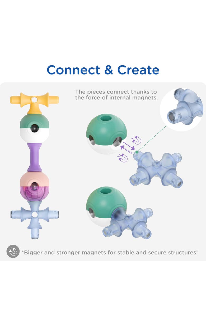 KUB Planet Magnetic Building Set Magnetic Blocks Set 55 Pieces, Alternate, color, Multicolored