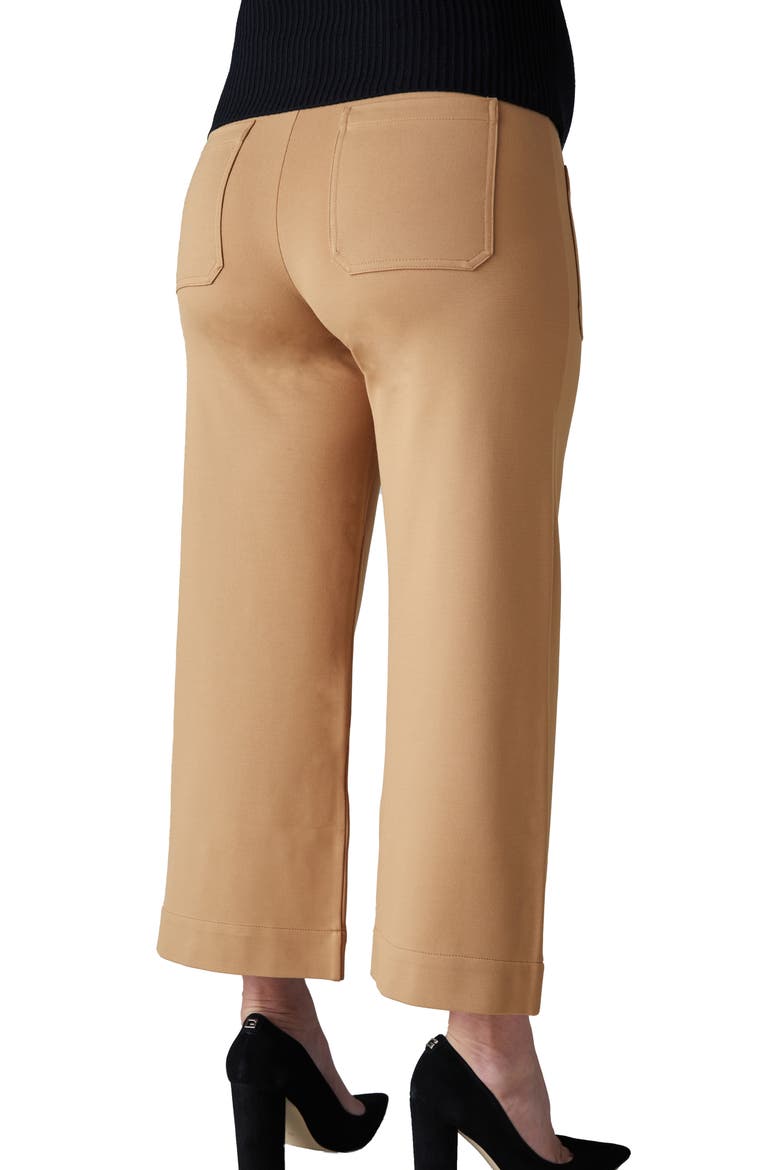 Crop Wide Leg Maternity Pants, Alternate, color, CAPPUCCINO