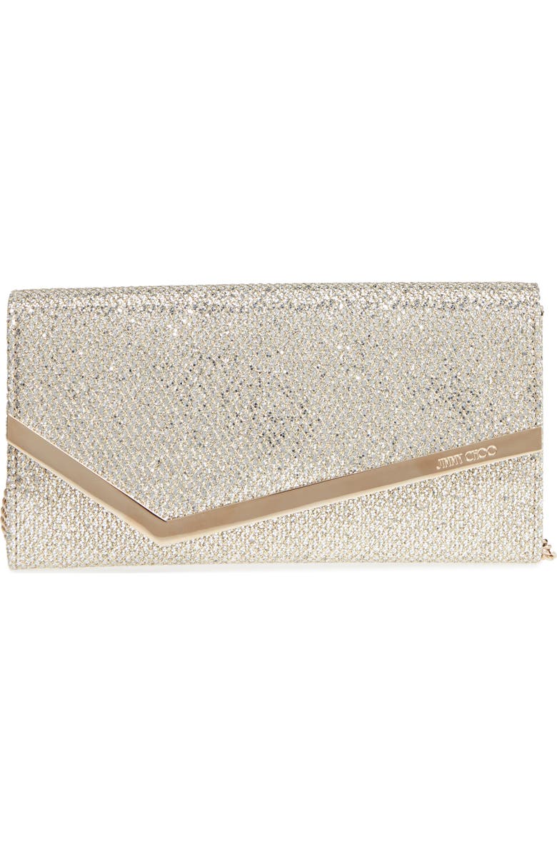 Jimmy Choo Emmie Glitter Clutch, Main, color,